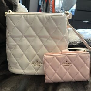 White Kate Spade bag with pink Wallet!!!!